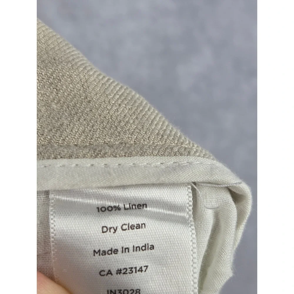 Talbots Signature Beige 100% Linen Wide Leg Pants Trousers‎ Womens 10P Petite